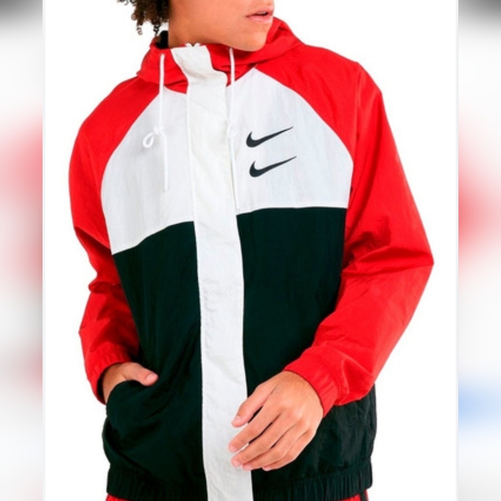 2007 Nike Double Swoosh Windbreaker Jacket Women's Sz Small Athletic Athleisure